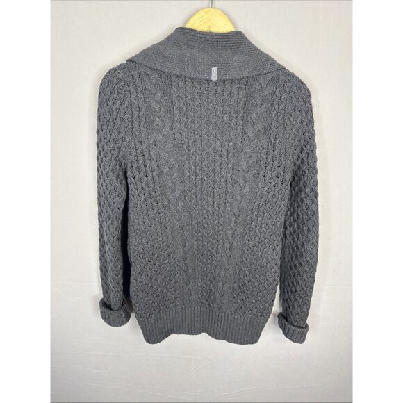 ivivva Girls 14 Open Front Knit Cardigan Gray Shawl Collar Cable Sweater - Picture 6 of 6